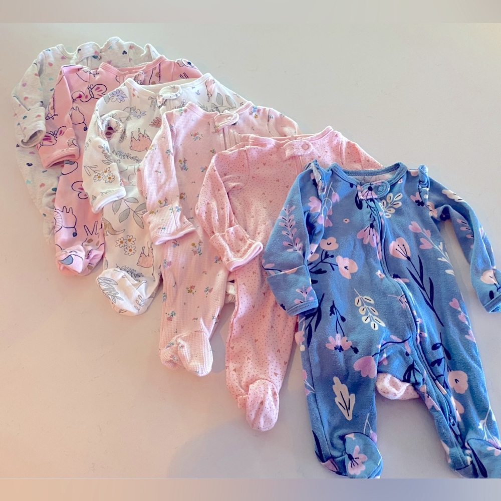 Baby Girl 💕 Newborn Footed Sleeper Bundle